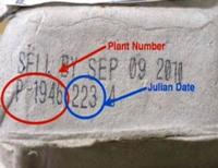 Example Egg Carton dates and codes