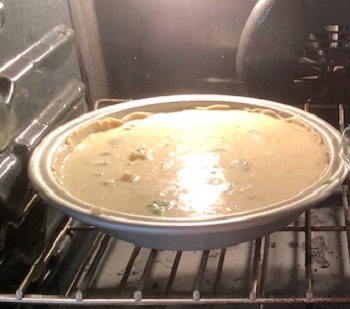 Quiche in the oven