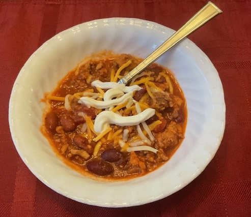 Chili in a bowl